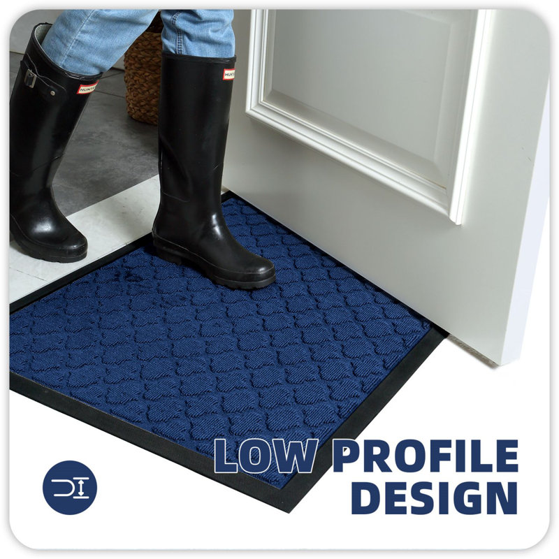 Non-Slip Outdoor Door Mat, Blue, 24'' W x 47'' L