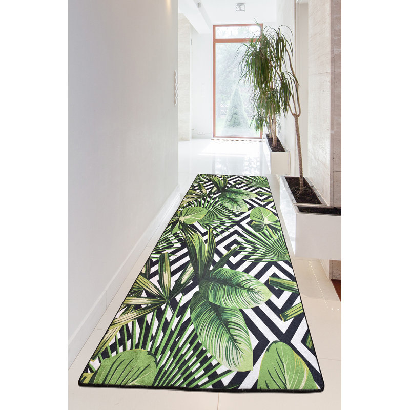 Antibacterial Hall Carpet, 2.6 x 9.8 ft, 100% Polyester, 0.2 in Pile Height, Non-Slip Felt Dot Underside | Machine Washable, Durable, 700 g/m² | Perfect for Entryways & Living Rooms - Easy Care & Elegant Design