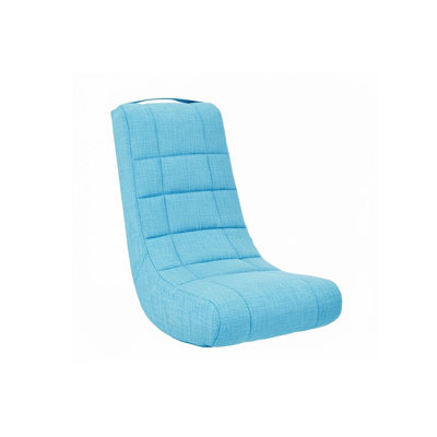 Chaise berçante pour jeux vidéo en lin, turquoise