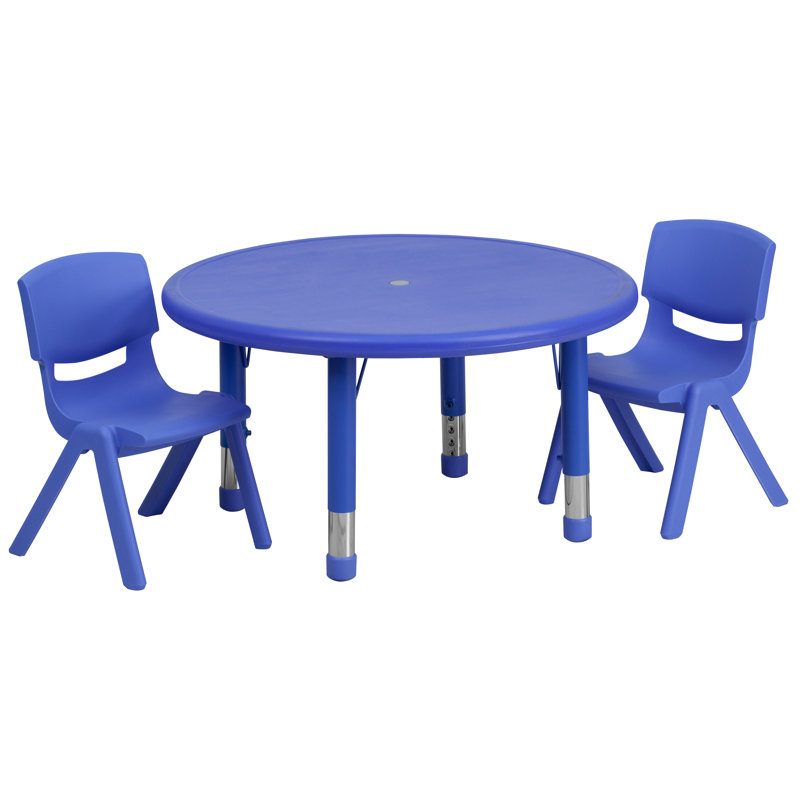 Ensemble de tables d'activités Goddard, Bleu, L 33 po x P 33 po x H 14,5 po à 23,75 po
