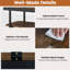Table de chevet 2 pièces, table de chevet mobile avec plateau pivotant pliable, tablette à 2 niveaux brun rustique et noir-1284655318-1284655317
