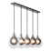 Veneto 5-Light Linear Pendant - Clear Glass with Frosted Diffuser Shade