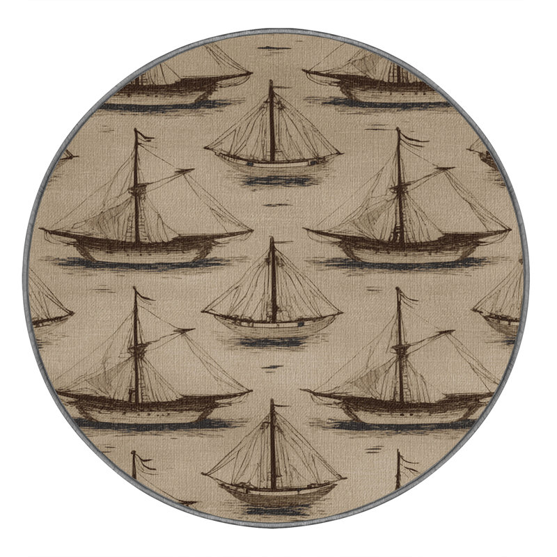  Tapis nautique lavable, Rond 3 pi