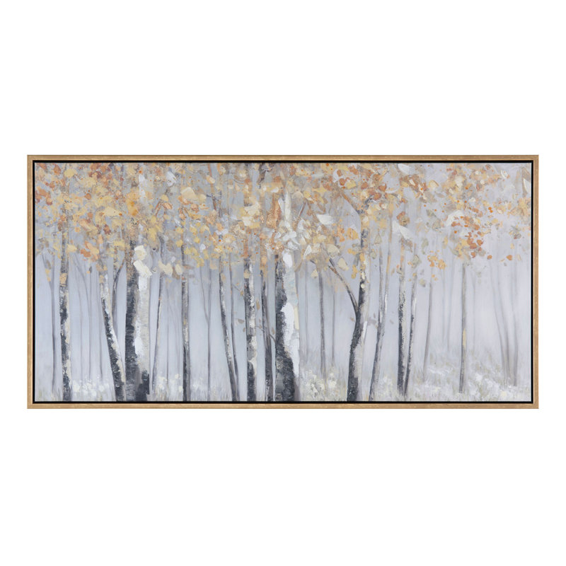 Aspen Birch Trees Framed Canvas Wall Art