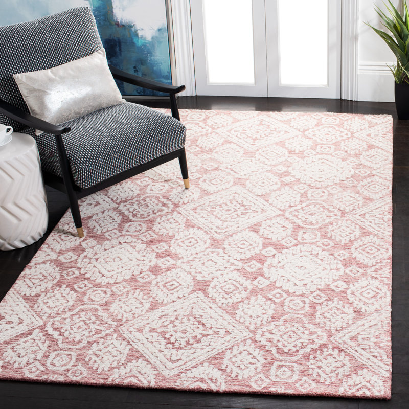 Tapis géométrique en laine et coton touffeté à la main Metro, Rectangle 6 pi x 9 pi