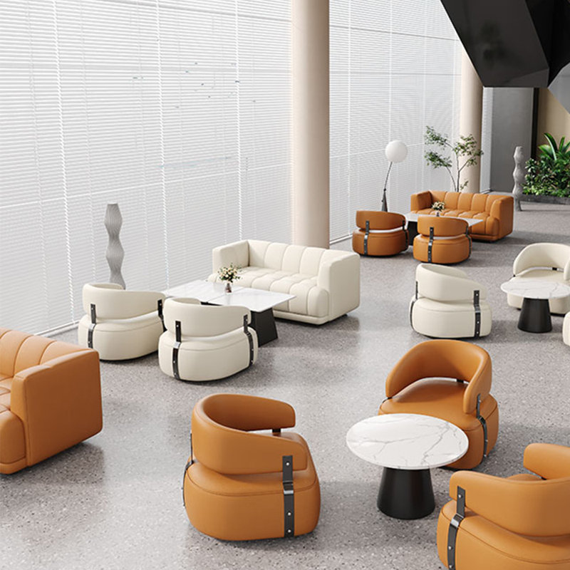Banc rembourré en similicuir Fashion, Blanc cassé