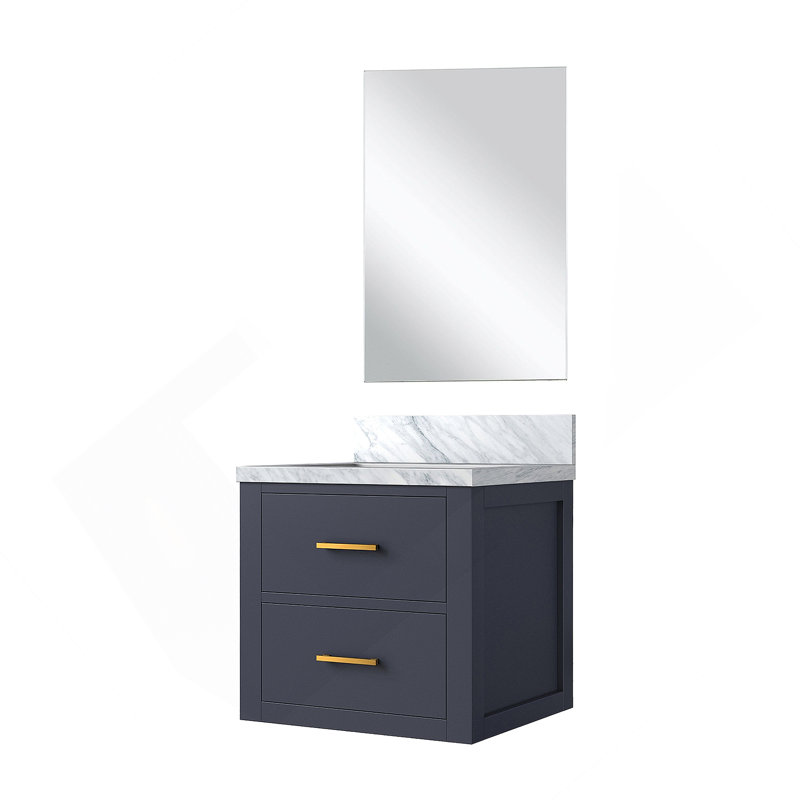 Meuble-lavabo simple 20 po X 18 po, comptoir en acrylique et 18 po Miroir
