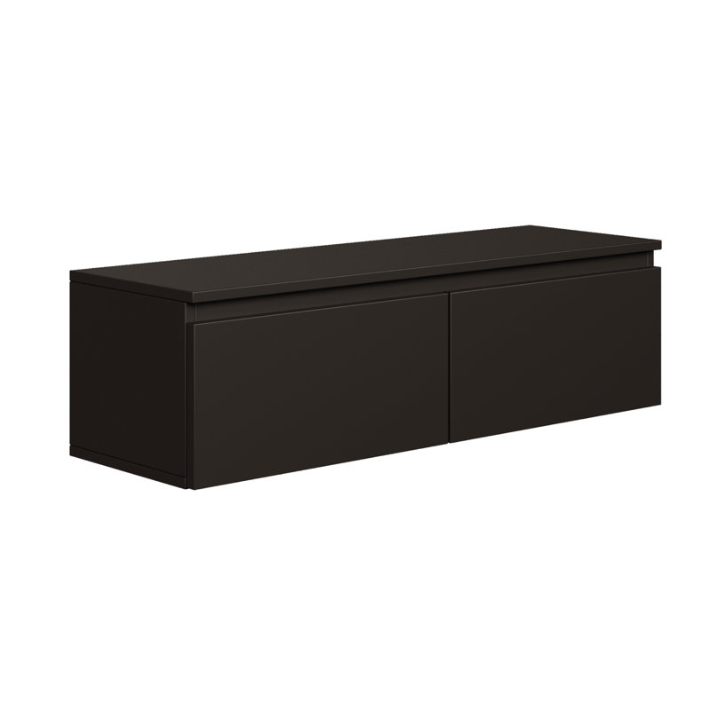 Syvanna Wall-Mounted TV Cabinet, Black, 28.4cm H x 100cm L x 31.8cm W