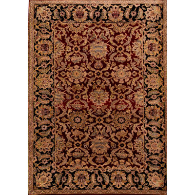Hand-Knotted High-Quality Red and Black Area Rug