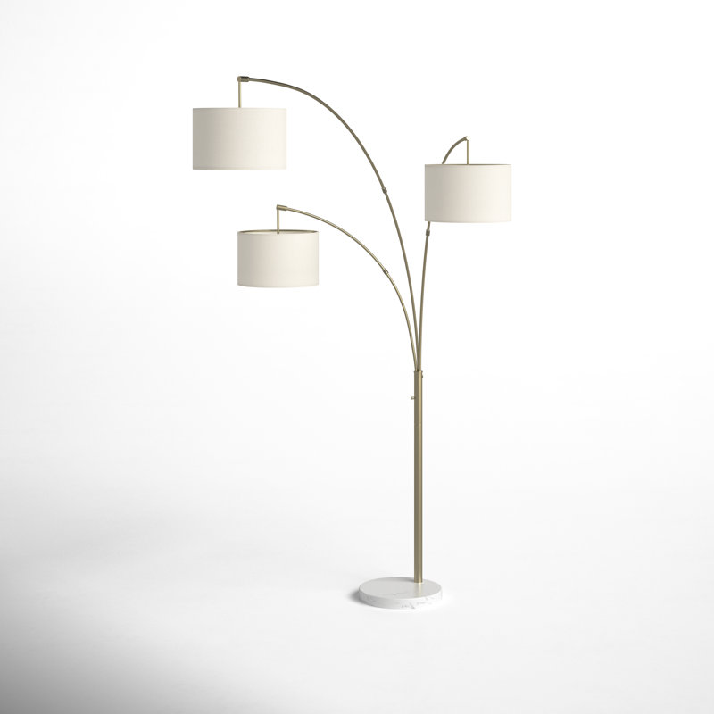 Felice 74'' Tree Floor Lamp, Off White, Antique Brass