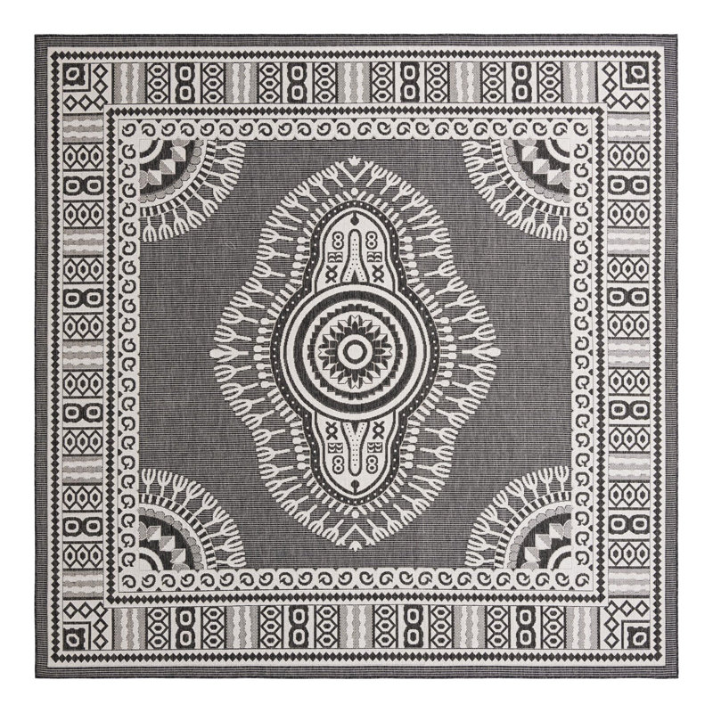 Indoor/Outdoor Traditional Area Rug, Square 10'
