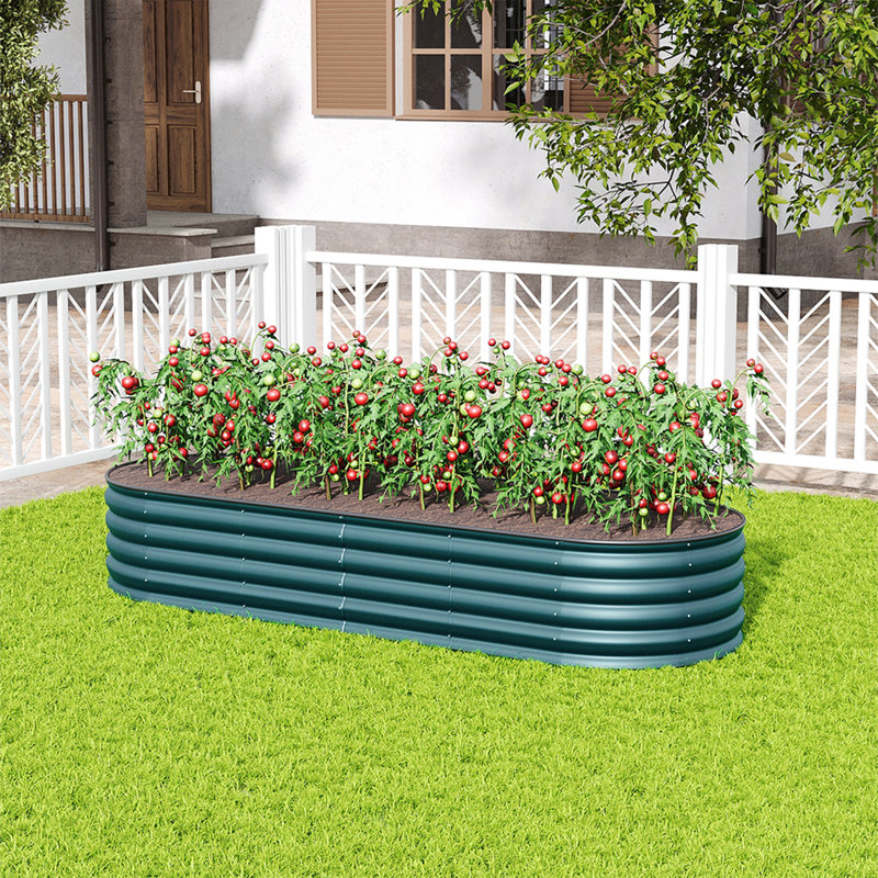 Planter Box, 42cm H x 240cm W x 80cm D, Green