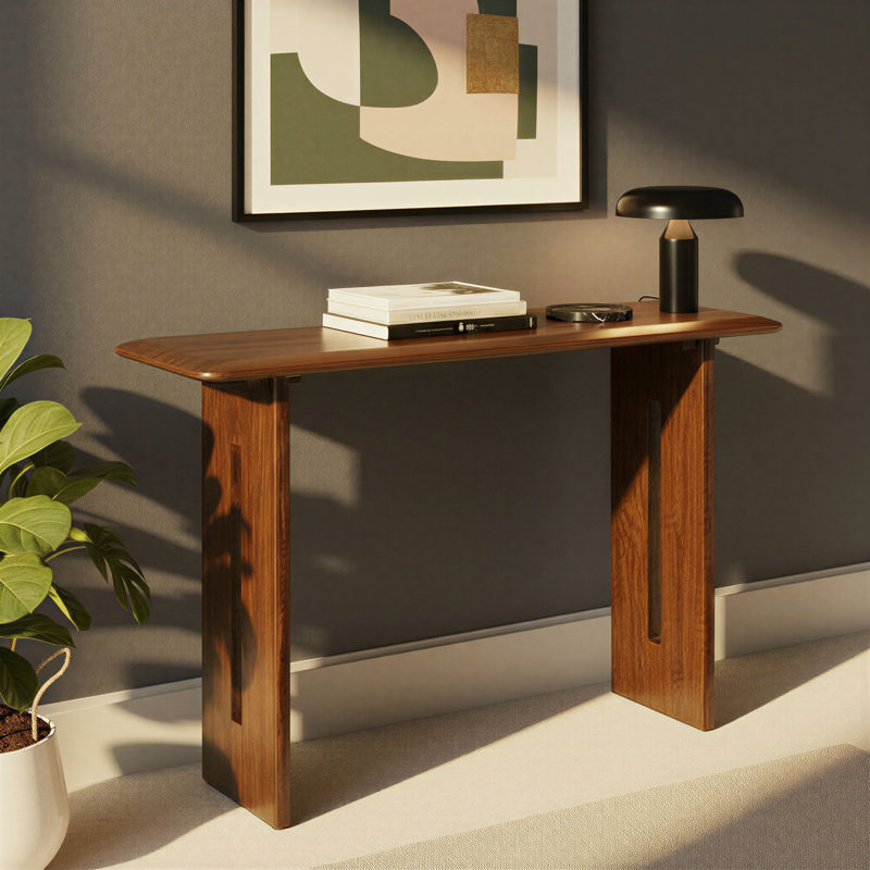 Console rectangulaire en bois d'acacia