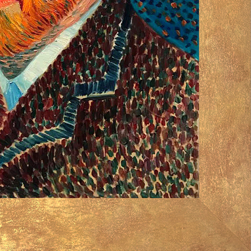 « self portrait » par vincent van gogh-dessiner sur toile, image, Cadre or Florentine, H 26 po x l 30 po x P 2 po