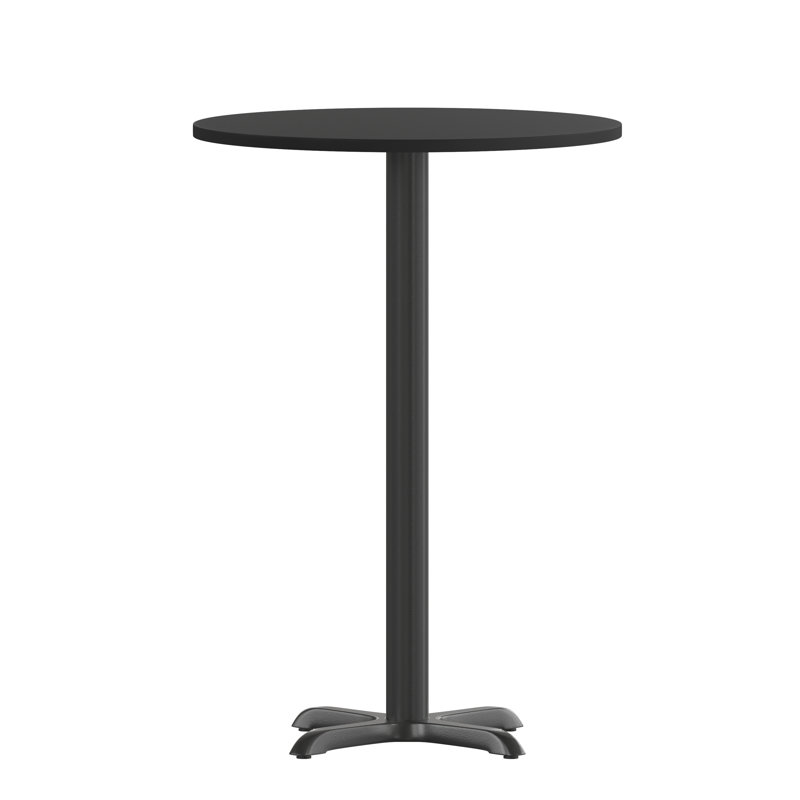 Plateau de table rond en stratifié Carrus, H 43,13 po x l 36 po x P 36 po, Noir