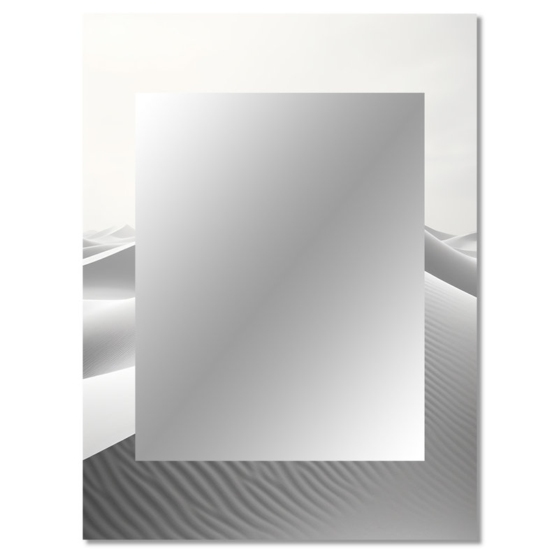 Eternal Desert Dreams Minimalism I - Minimalism Decorative Mirror, Modern Wall Mirror, Printed Metal Art, 40" x 30"