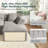 112" Modular U-Shape Cloud Sofa with Deep Seating, Corduroy Couch, No Assembly Required, Light Gray-2057825701