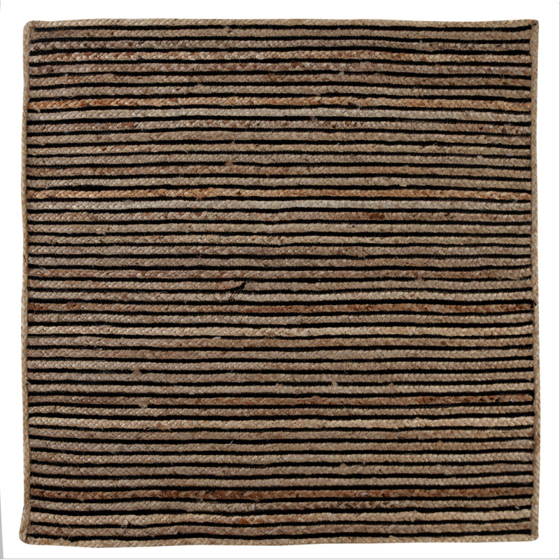 Roepke Striped Jute / Sisal Hand Woven Area Rug, Square 120cm