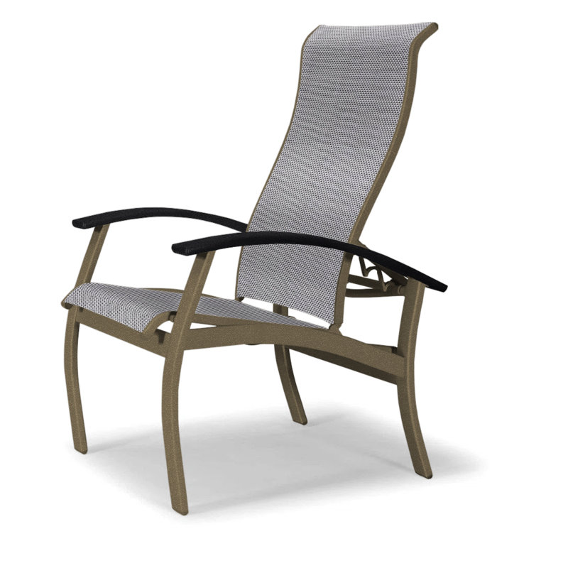 Chaise de patio Askar, Bois de plage texturé, Noir, Titane Sunbrella®