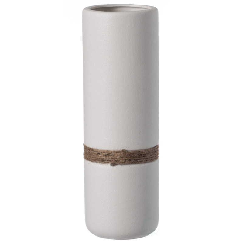 Bequette Ceramic Table Vase, 11" H x 3.5" W x 3.5" D, White
