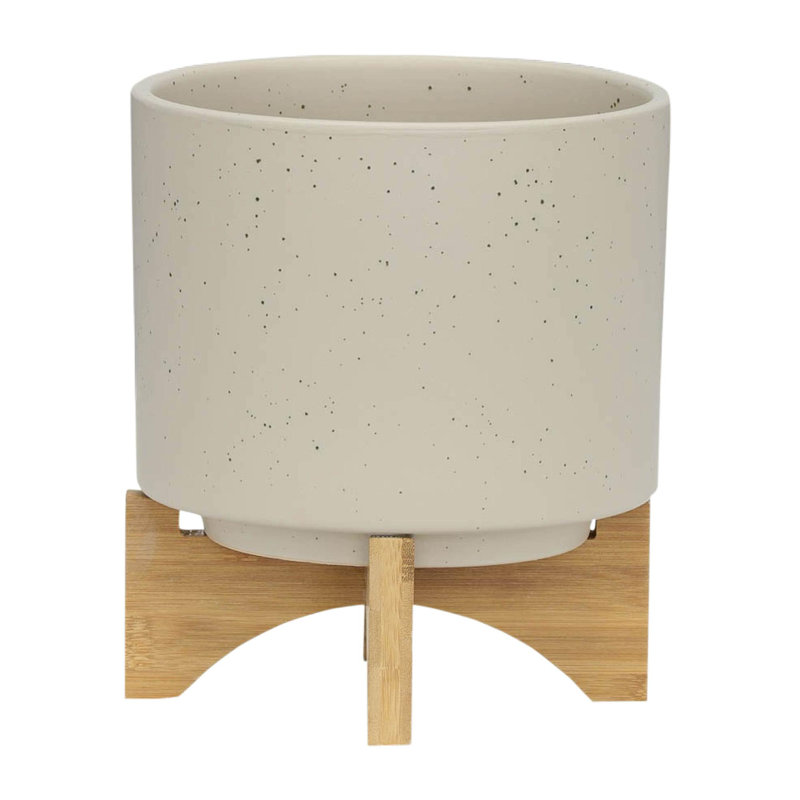 Includes plant rack flower pots, Beige, 9" H x 8" W x 8" D