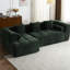 Canapé de 101,2 po pour espace de vie - Modulaire, mousse à assise profonde, courbé charmant, 3 coussins carrés et 2 traversins modulaires entièrement confortables et confortables-638963209