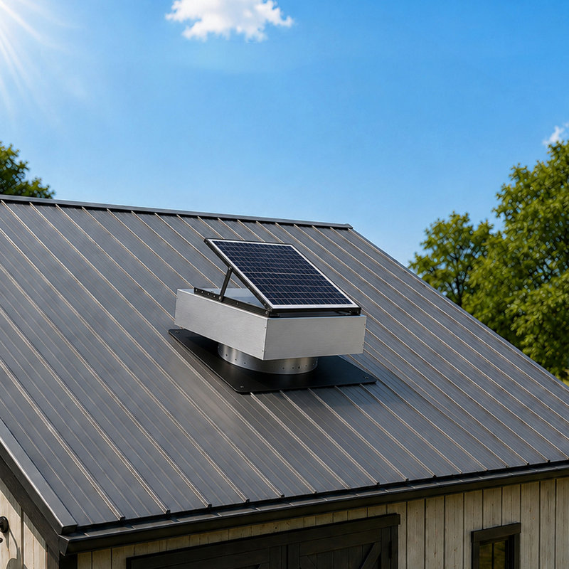 12" Stainless Steel Solar Roof Vent Fan,40W Tilt Adjustable Solar Panel,Dual Power 3-Speed Remote Attic Fan,1200 CFM,MPPT Controller Solar Ventilator for Attic,Garage,Greenhouse,Warehouse