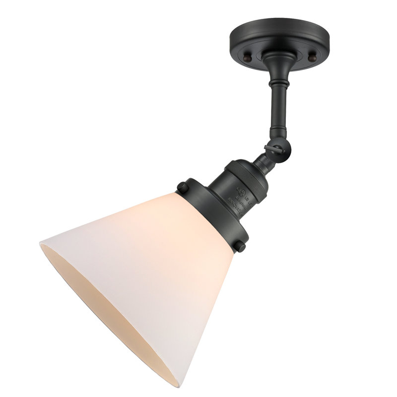 Éclairage de meuble-lavabo inclinable 2 lumières Cone, Boîtier blanc mat, Ampoule à DEL rétro de 6 watts, Noir mat