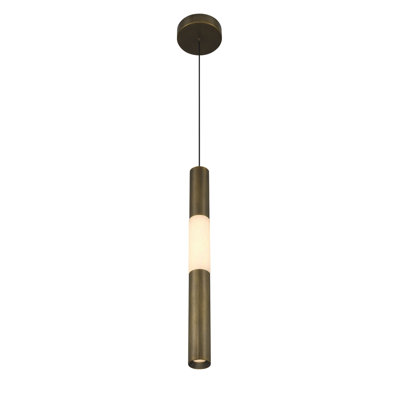 Pendant, 21", Weathered Brass, Alabaster