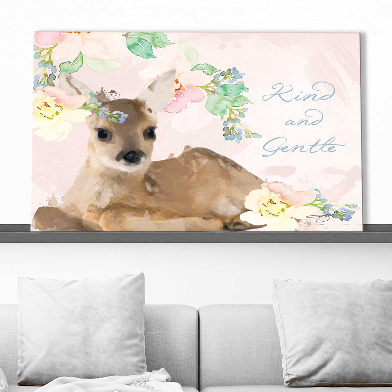 «Kind And Gentle» par By Jodi - impression, Toile tendue, H 18 po x l 30 po x P 1 po
