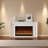 Ivory White Landscape Electric Fireplace-108072231
