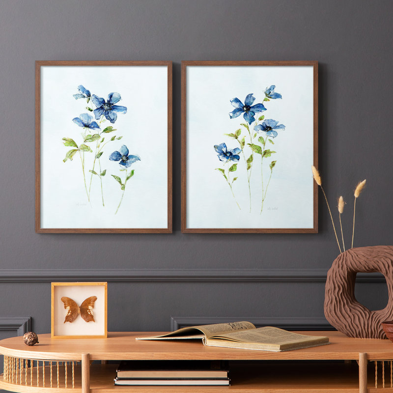 «Blue Wonders I», reproduction encadrée de qualité supérieure - prête à être accrochée - aucun clou requis - aucun clou requis