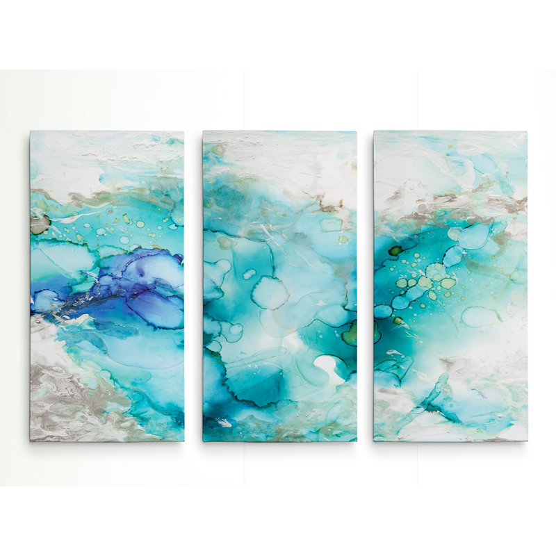 " Teal Marble " 3 - Pieces, 32" H x 48" W x 1.5" D