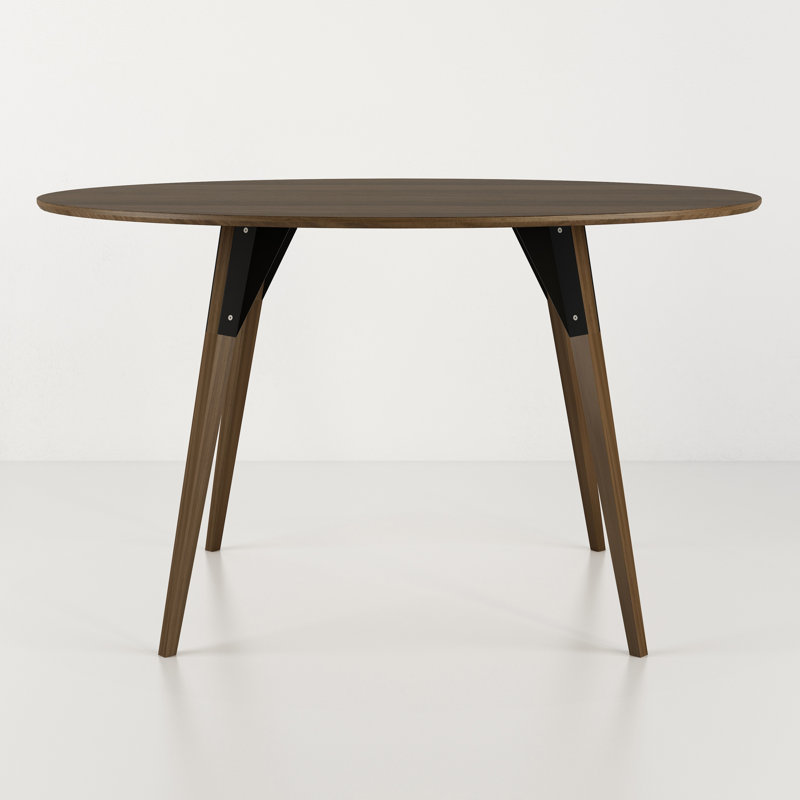 Table de salle à manger Clarke, H 30 po x L 54 po x l 46 po, Noir / Noyer, Noyer