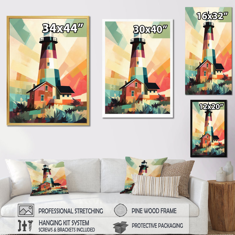 Reproduction d'art sur toile encadrée bord de mer I, H 20 po x l 12 po x P 1 po, Toile tendue