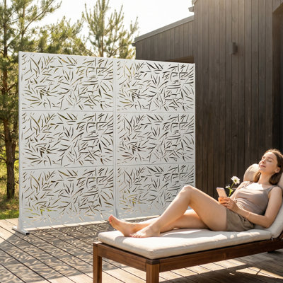 Paravent de clôture en treillis de jardin H 6 pi x l 4 pi Isolde pour terrasse, balcon, cour, piscine, espace intérieur