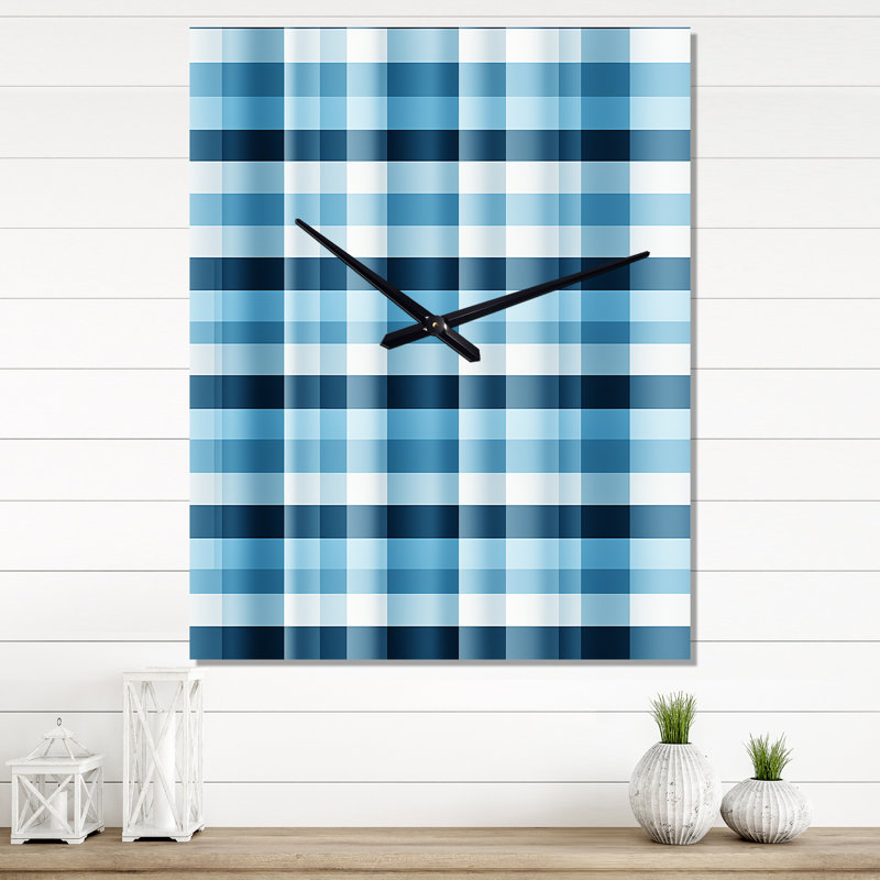 Motif écossais de charme nautique - horloge murale rétro, Petit