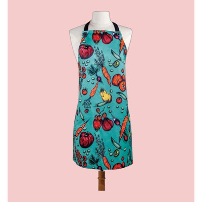  Veggies Apron - 30"H Adjustable Kitchen Cooking Apron with Extra-Long Waist Tie for Home Chefs
