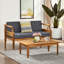 Ensemble de conversation Mid-Century moderne pour l'extérieur - Causeuse et fauteuil club