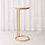 Table d'appoint moderne Sanches avec base mince en métal et plateau rond - Élégante décoration cocktail pour le salon ou les petits espaces - Table de bout étroite pour la décoration intérieure - 24 po