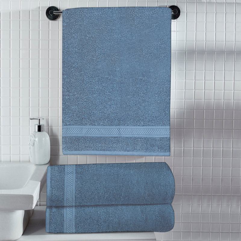 Foulger - Ensemble de draps de bain de qualité supérieure ultra-absorbant, à séchage rapide, Bleu Bjou
