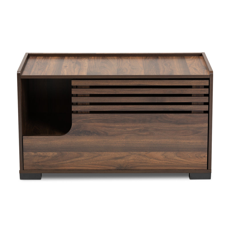 Hanon Litter Box Enclosure in Walnut Brown Finished Wood, 20.2'' H X 35.4'' W X 18.9'' D