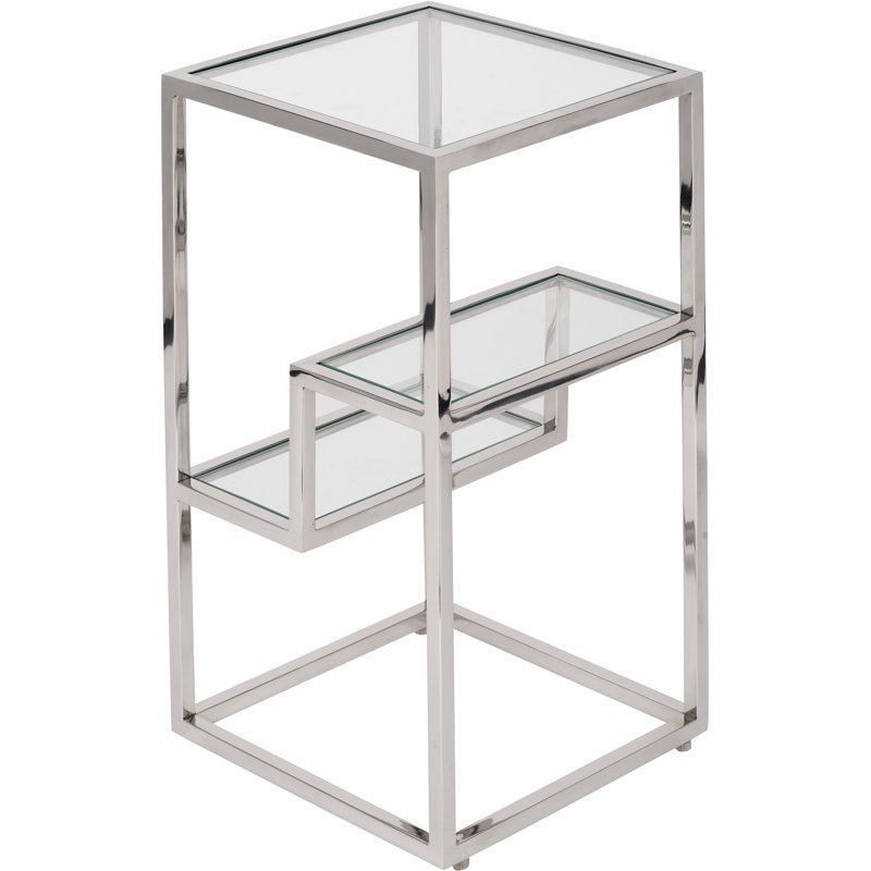 Yerkes Glass Top Frame End Table