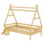 Lit double plateforme double avec escalier, structure pour lit d'enfant en bois massif, conception amusante à profil bas, naturel-1751449531-1751449508