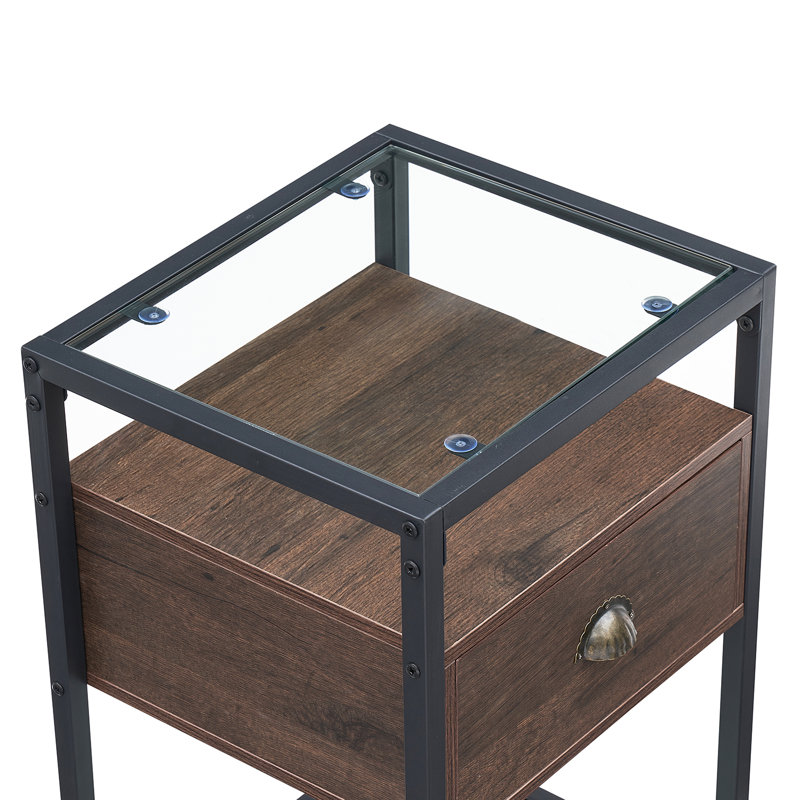 Ensemble de tables de bout Audrinah, Brun