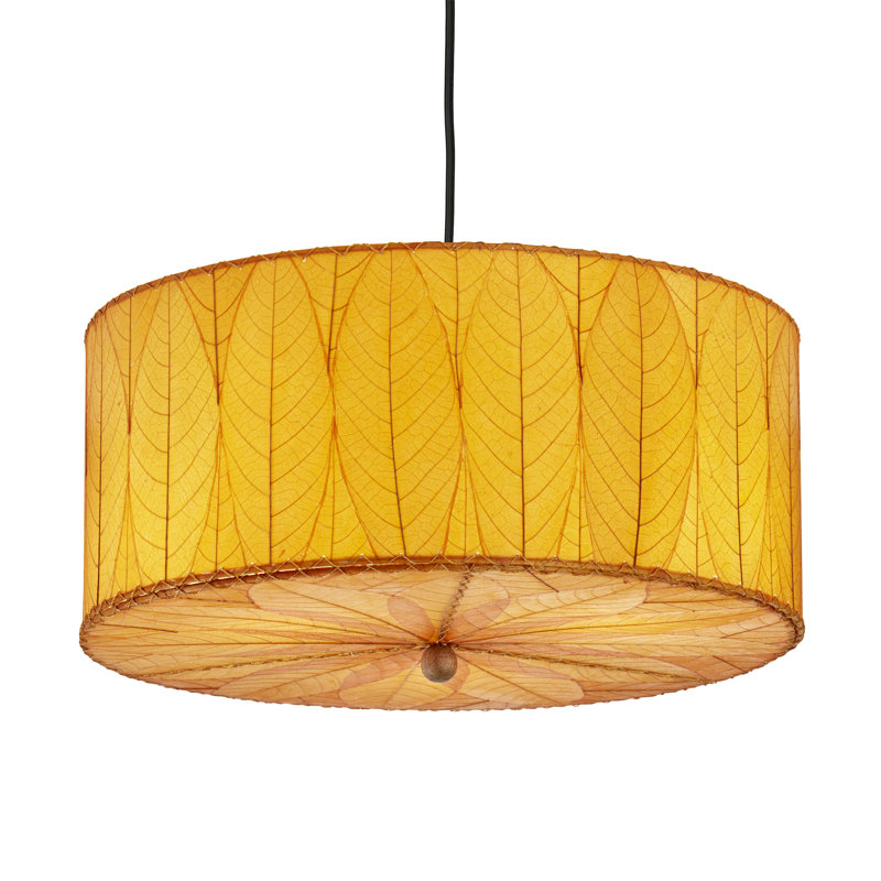 Quintan 3 - Light Drum Chandelier, Orange, 10"H  x 24" W