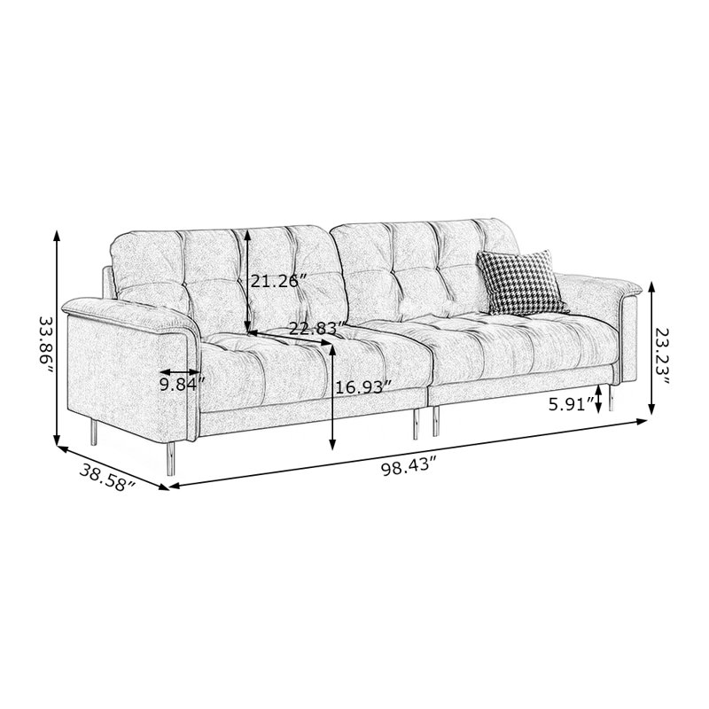 Creamy white Polyester Modular Sofa, Creamy white