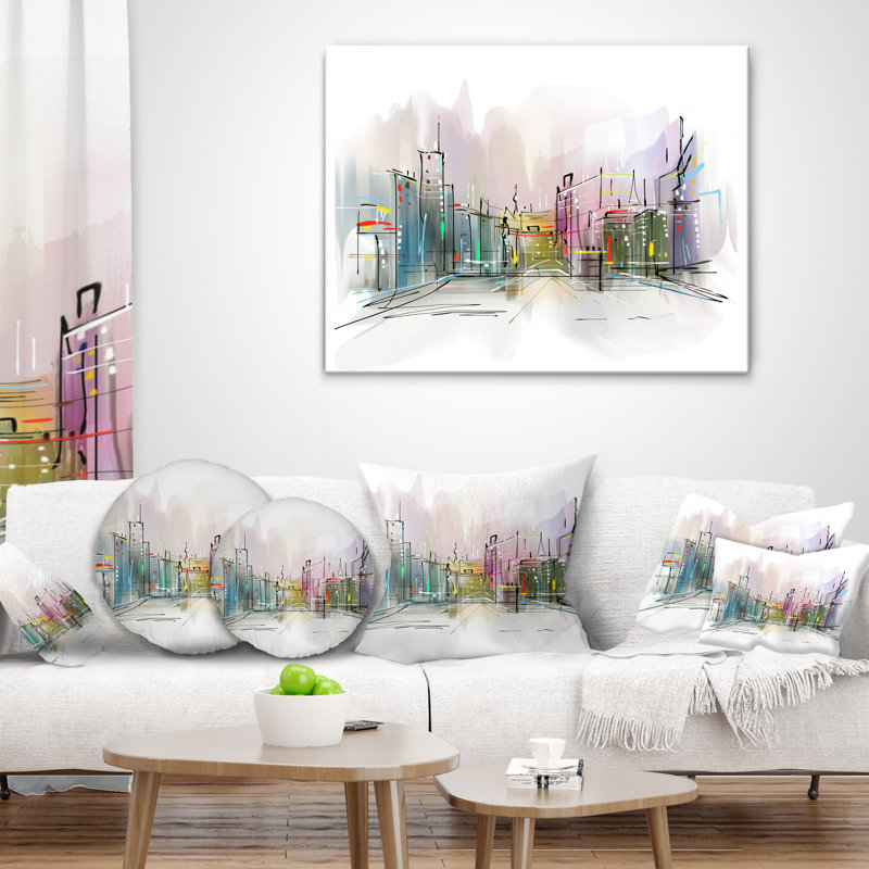 Coussin lombaire Cityscape City in a Distance