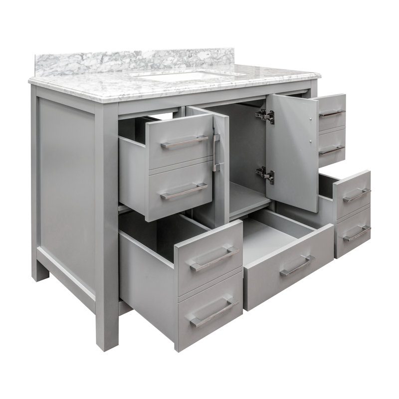Meuble-lavabo simple l 43 po x P 22 po x H 34,7 po Messina, Gris
