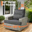 Ensemble de conversation en osier / rotin pour 5 personnes avec chaises pivotantes et coussins Wahkon-1568252675